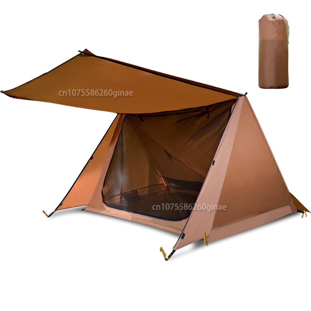 전문 방수 210T 실나일론 텐트, 야외 초경량 캠핑 하이킹 텐트, 3-4 계절 배낭 여행 텐트, 2 인용
